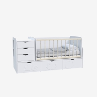  Дитяче ліжечко- трансформер 3 в 1 Binky ДС504A White МДФ
